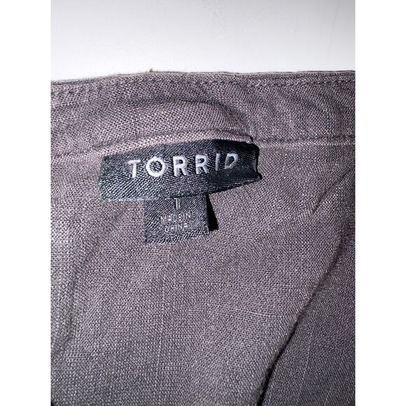 Torrid slub peplum embroidered sleeveless top size 1 in gray - Picture 3 of 8